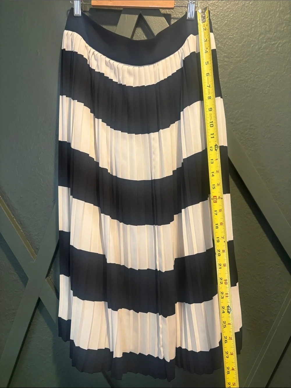 J.Crew| navy and white midi skirt